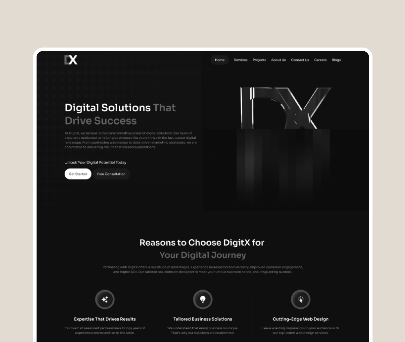 DX Digital Agency Website Design